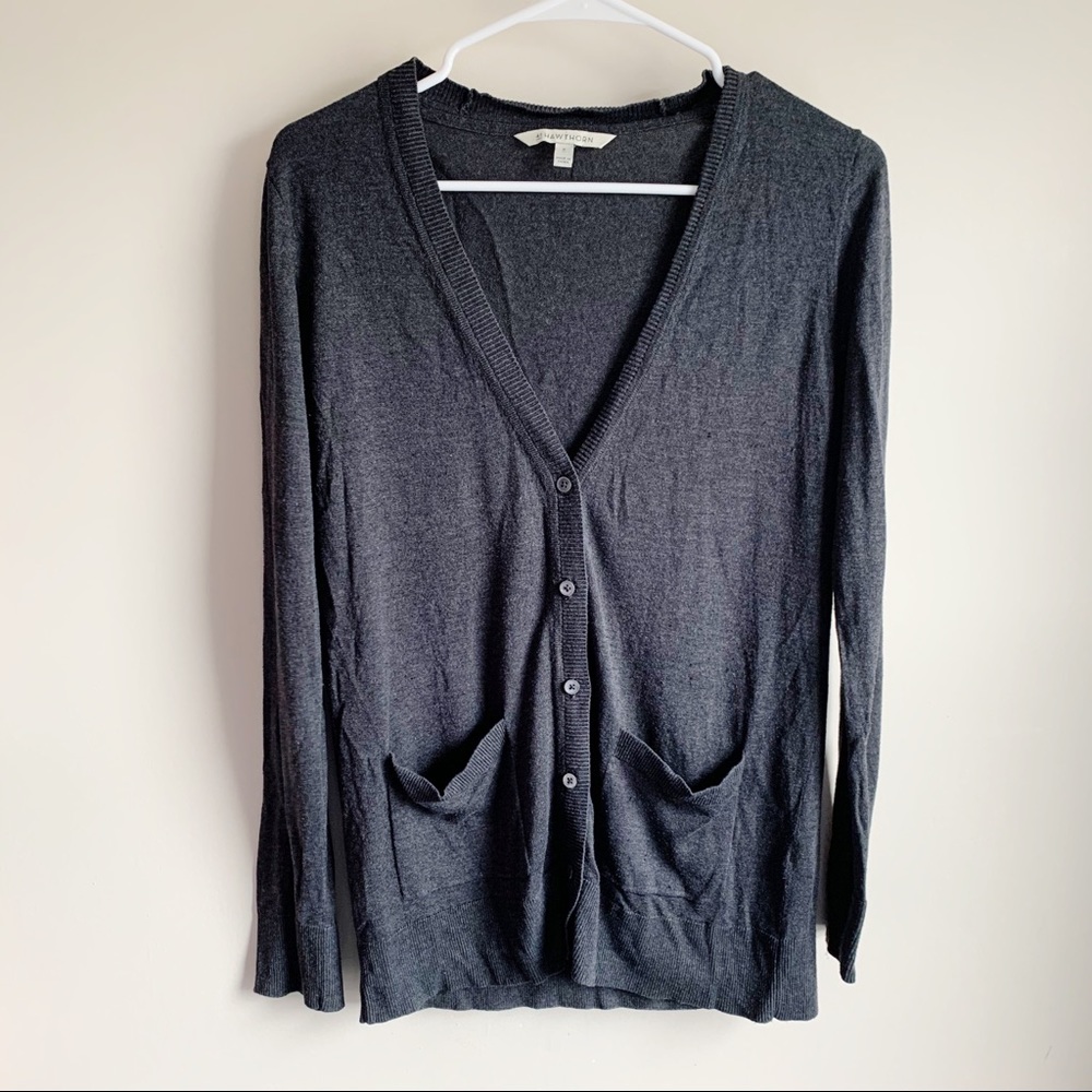 41 Hawthorn Stitch Fix Gray Silk Blend Classic Lightweight Cardigan